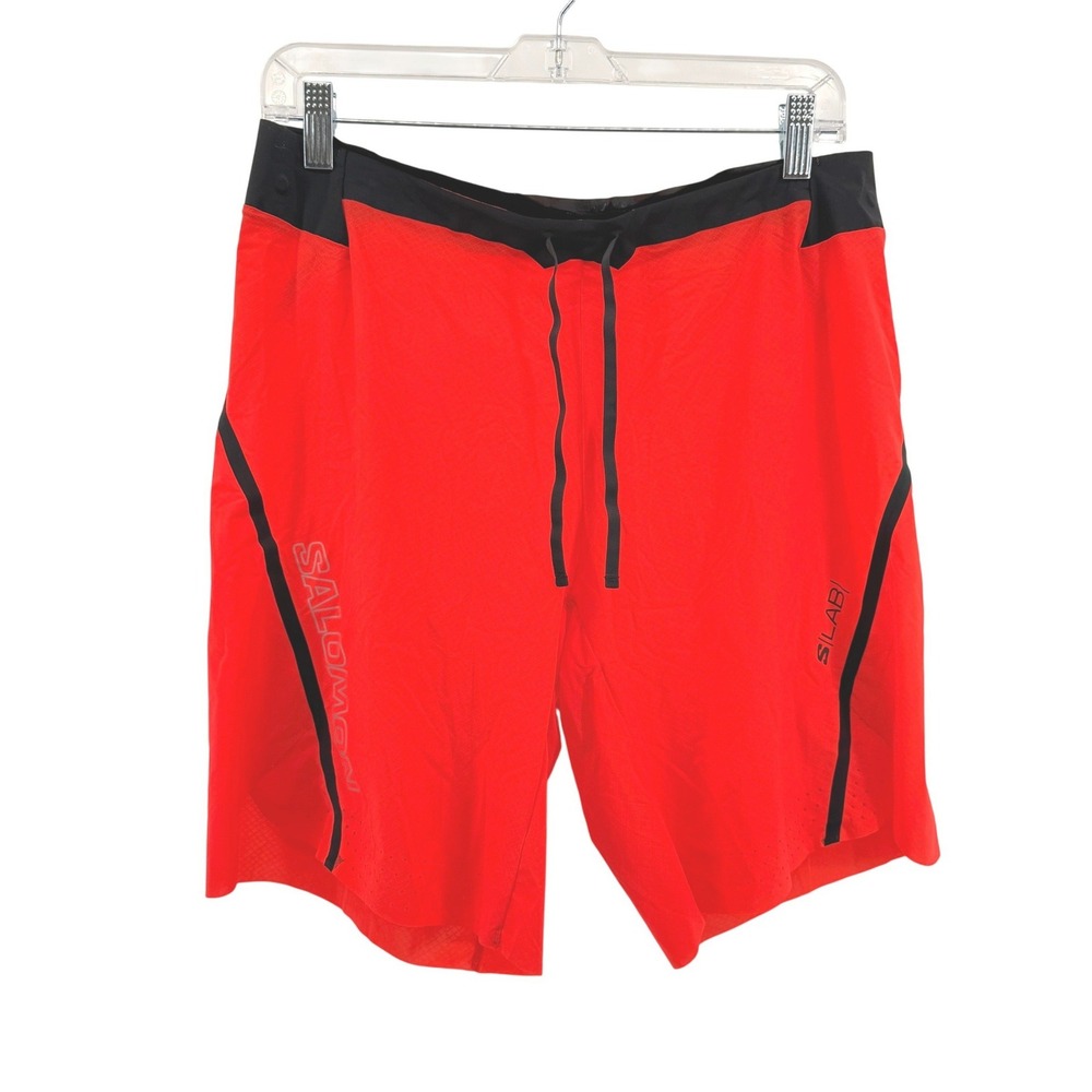 NEW Salomon S/LAB Running Shorts Mens Medium Fiery Red Black Performance Trail
